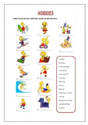 English Worksheet: HOBBIES