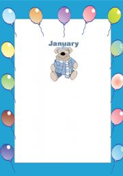 English Worksheet: Birthday Calendar!