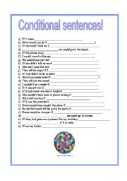English worksheet: Conditional sentences