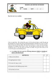 English Worksheet: READING  COMPREHENSION AND WRITING - 