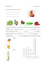 English Worksheet: Fruits and Vegetables