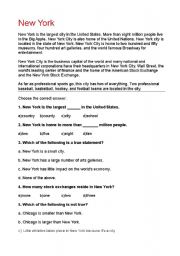 English Worksheet: New York