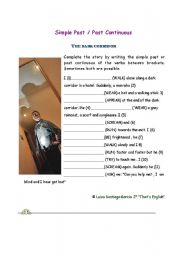 English Worksheet: Past simple and continuous: A horror story