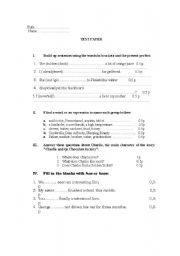 English worksheet: test paper 