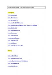 English Worksheet: INTERNET RESOURCES