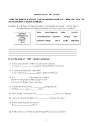 English Worksheet: future tenses will&goin to