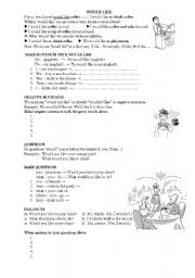 English worksheet: would like