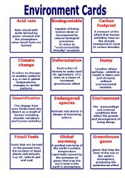 English Worksheet: Environment Cards