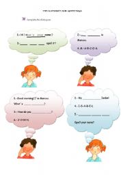 English worksheet: The Alphabet and Greetings