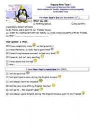 English Worksheet: Happy New year 2009