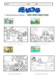 English Worksheet: Seasons