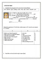 English worksheet: test