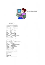 English worksheet: verb to be