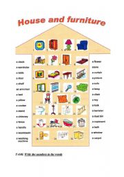 English Worksheet: House and furniture 1