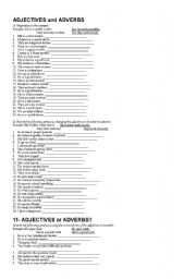 English Worksheet: Adjective and Adverbs