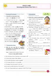 English Worksheet: Reviewing some  Basic Grammar Points  (1)