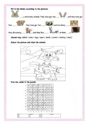 English worksheet: Animals-2 (Worksheet)