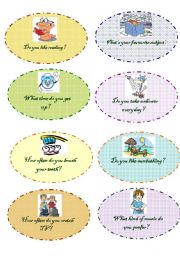 English Worksheet: personal questions- speaking cards- set 2