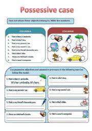 English Worksheet: THE POSSESSIVE CASE