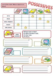 English Worksheet: POSSESSIVES