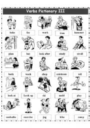 English Worksheet: VERBS PICTIONARY 3