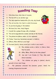 English Worksheet: Reading Test