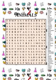 ANIMALS WORDSEARCH