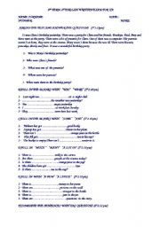 English Worksheet: 7th class 1exam