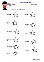 English worksheet: Colours