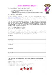 English Worksheet: Going shopping online