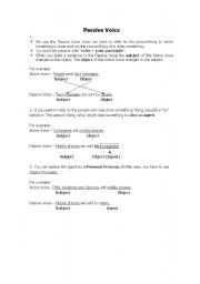 English Worksheet: Passive voice