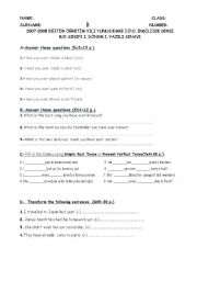 English worksheet: exam