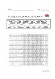 English Worksheet: Search for English Words