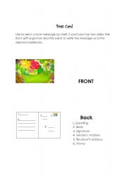 English worksheet: Postcard 