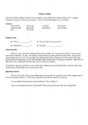 English Worksheet: Fortune Telling 