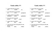 English Worksheet: family riddles