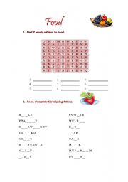 English worksheet: Food games