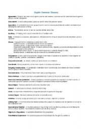 English Worksheet: English Grammar Glossary