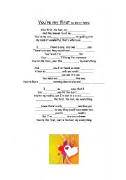 English worksheet: Youre My First
