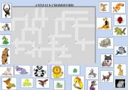 English Worksheet: ANIMALS CROSSWORD