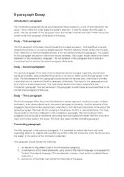 English Worksheet: 5 paragraph writing