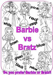 English Worksheet: Barbie vs Bratz...