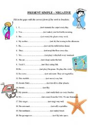 English Worksheet: Present Simple negative