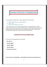 English Worksheet: writing one-paragraph essay