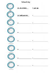 English worksheet: Time & Daily Routine - My School Day