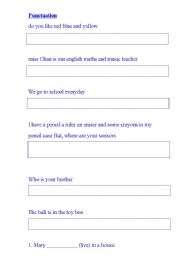 English Worksheet: Punctuation