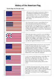 English Worksheet: History of the American flag