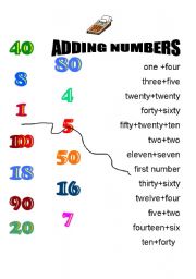 English Worksheet: Adding numbers