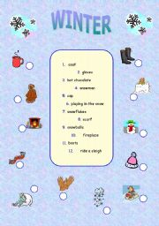 English Worksheet: Winter Vocabulary