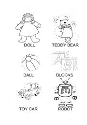 English Worksheet: My toys dot-to-dot